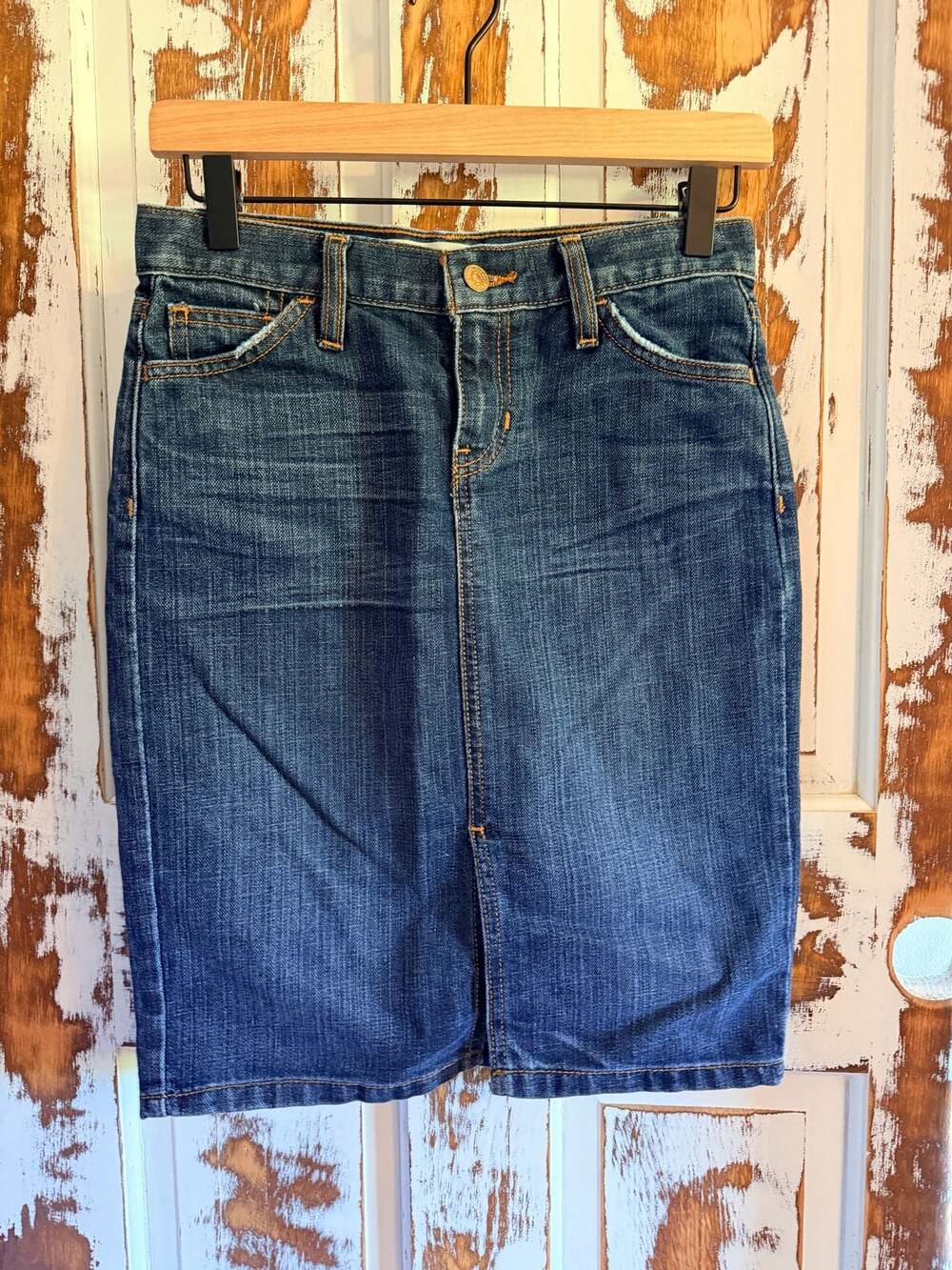 Gap Jeans Vintage Y2K Western Core Denim Pencil Skirt Size 0